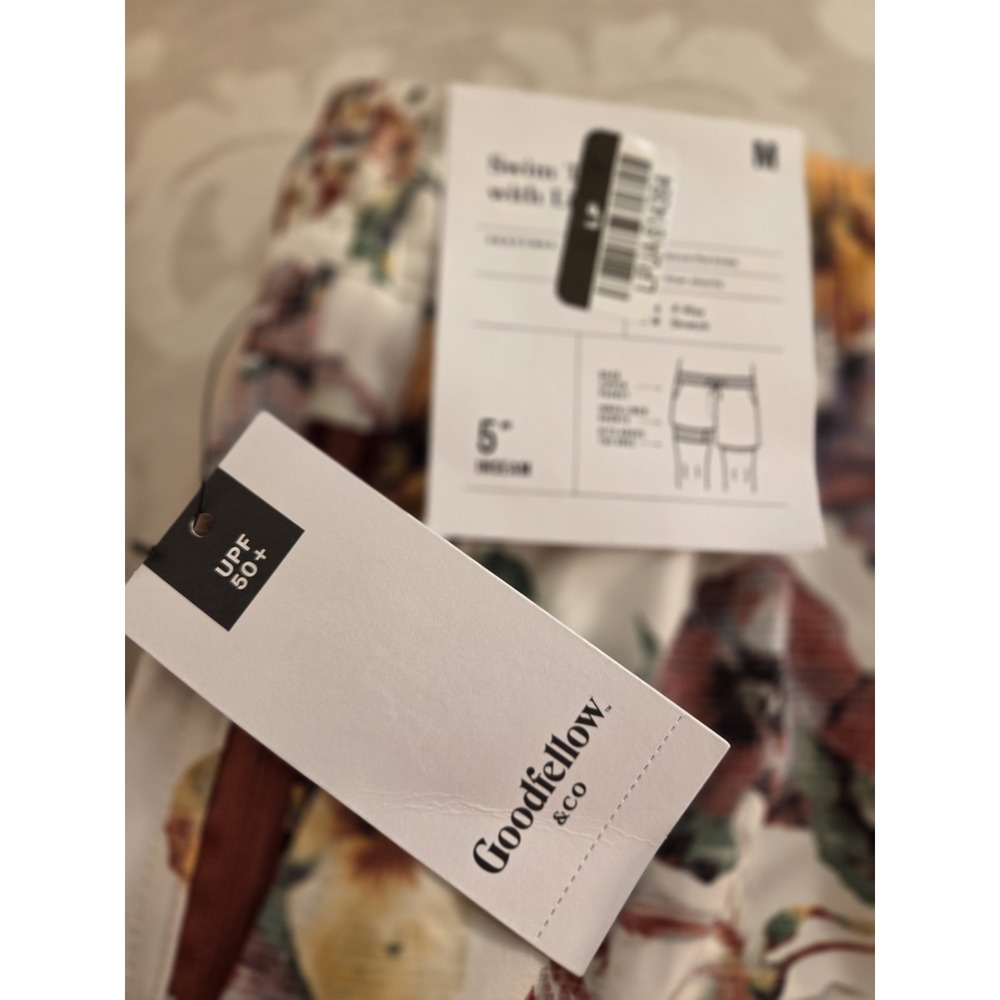 Goodfellow & Co Men's Floral 5" Swim Trunks With Liner Size M NEW! $30 - Picture 3 of 9